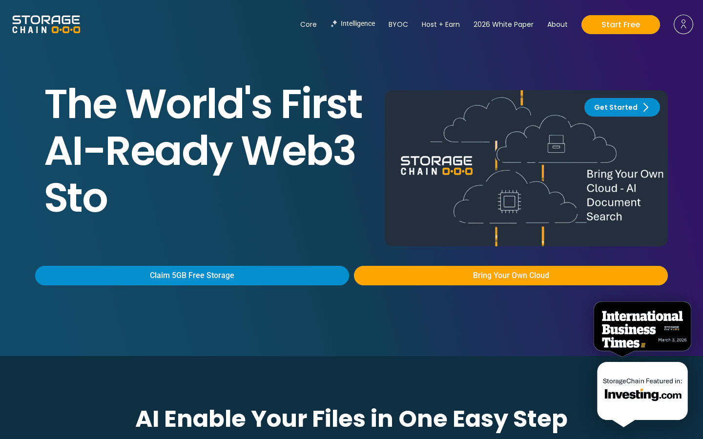 StorageChain platform screenshot