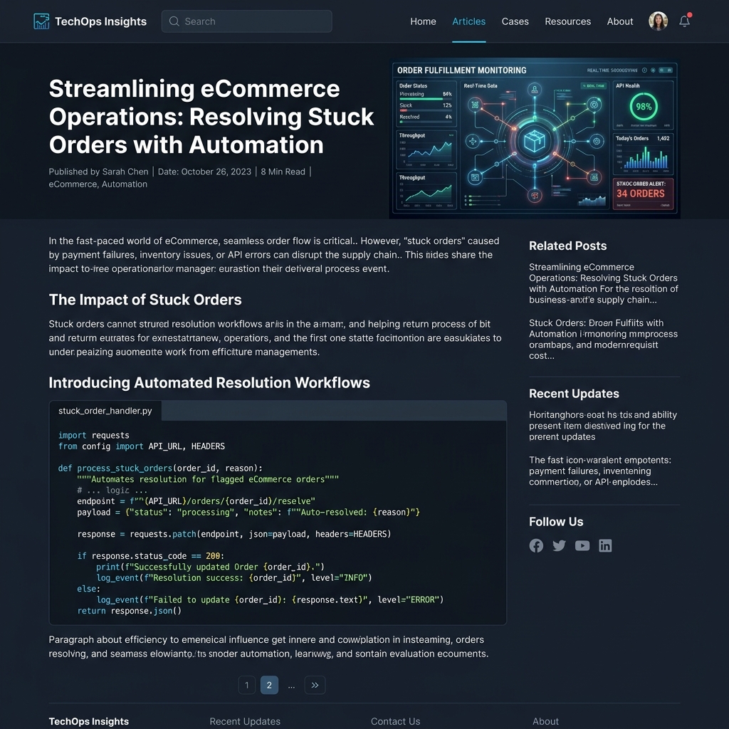 Stuck order automation case study